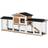 Pawhut 2 Tier Wooden Rabbit Hutch with 2 Side Run Boxes Slide-out Tray Ramp