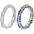 Eternity Wedding Ring Band - Silver/Blue/Transparent