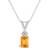 Macy's Pendant Necklace -White Gold/Citrine