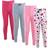 Touched By Nature 6Y 4-Pack Floral Leggings Floral