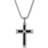 Esquire Accent Cross Pendant Necklace - Silver/Black/Diamond