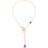 Pomellato Nudo Lariat Necklace - Rose Gold/Amethyst/Diamonds