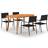 vidaXL 3072037 Patio Dining Set, 1 Table incl. 4 Chairs