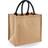 Westford Mill Jute Mini Tote Shopping Bag (14 Litres) (One Size) (Natural/Black)