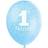 Unique Party 5 Blue Pearlised 12" Helium Quality (AGE 1 BOY 1ST BIRTHDAY) BALLOONS