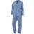 Universal Textiles Mens Plain Long Sleeve Shirt & Trouser Bottoms Nightwear Pyjama Set - Blue