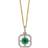 Elements 9ct Emerald Illusion Setting Diamond Art Deco Pendant GP2255G