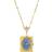 1928 Jewelry Rectangular 4 Way Locket Necklace - Gold/Blue