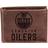 Evergreen Enterprises Wallets Brown Edmonton Oilers Logo Leather Bifold Wallet