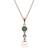 Gemondo Modern Pearl, Emerald & Topaz Drop Pendant in Rose Plated