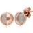 Gemondo Micro Statement Round Mother of Pearl Stud Earrings in Rose Plated