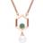 Gemondo Modern Pearl & Emerald Hexagon Drop Necklace in Rose Plated