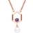 Gemondo Modern Pearl & Amethyst Hexagon Drop Necklace in Rose Plated