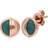 Gemondo Micro Statement Round Amazonite Stud Earrings in Rose Plated