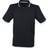 Henbury Mens Coolplus Moisture Wicking Short Sleeve Polo Shirt (Black/White)