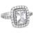 Simply Silver Sterling 925 Cubic Zirconia Emerald Cut Halo Ring