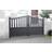 Double Swing Gate 3500x1600mm Grey Partial Privacy Driveway Gate with Vertical Solid Infill and Bell-Curved Top