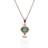 Gemondo Modern Pearl & Emerald Hexagon Drop Pendant in Rose Plated