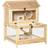 Pawhut Wooden Hamster Cage w/ Tray, Wheel, Seesaw, Ladder