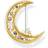 Thomas Sabo Sterling Plated Multicoloured Stones Crescent Moon Brooch X0283-959-7