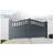 Double Swing Gate 3250x1600mm Grey Vertical Solid Infill and Bell-Curved Top Full Privacy Driveway Gate