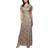 Alex Evenings Long Rosette A-Line Gown - Champagne