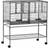Pawhut Double Rolling Bird Cage with Removable Metal Tray Storage Shelf