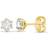 Jewelco London Solitaire Stud Earrings - Gold/Transparent