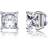 Philip Jones Square Magnetic Clip On Stud Earrings - Silver/Transparent