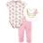 Little Treasure 3-Piece Roses Bodysuit, Pant, And Bib Set