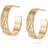 Daisy Woven Texture Hoop Earrings - Gold