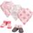 Yoga Sprout 5-Piece Teepee Bib & Sock Set In Pink Pink 0-9 Months