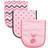 Luvable Friends Burp Cloth, 3-Pack, One Size Pink Foxy ONE SIZE