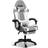 YSSOA Gaming Office High Back Computer Ergonomic Adjustable Swivel Chair with Headrest & footrest Grey/White
