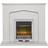 Adam Cotswold Fireplace Suite in Stone Effect with Blenheim Electric Fire in Chrome, 48 Inch