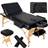 tectake Massage table 3-zone 10 cm padding rolls stool bag black