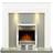 Adam Honley Fireplace in Pure White & Grey with Downlights & Blenheim Electric Fire in Chrome, 48 Inch