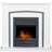 Adam Chilton Fireplace in Pure White & Grey with Colorado Electric Fire in Black, 39 Inch