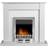 Adam Sutton Fireplace in Pure White with Blenheim Electric Fire In Chrome, 43 Inch