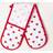 Homescapes Hearts Cotton Double Glove Pot Holders Red