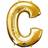 Amscan Letter C Supershape Gold Foil Balloon 34/86cm P50