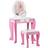 Costway Kids Wooden Makeup Dressing Table & Chair Set with Mirror & Drawer