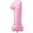 Large 40" Number Pastel Pink Foil Balloon 0-9