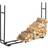 Relaxdays adjustable firewood rack, steel log cradle, c-shaped wood storage, indoors & outdoors, log holder, black