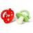 Chompy Mushroom Silicone Teether 2PK Red & Green