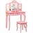 Costway Kids Dressing Vanity Set with Mirror & Stool