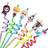 None 24 Frozens Elsa Straws with 2 Cleaning Brush 6 Designs Great for Birthday as Party Favors and Party Supplies