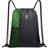 Drawstring Backpack Sports Gym Bag for Women Men Children Large Size with Zipper and Water Bottle Mesh Pockets (Black/Green)