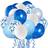 Royal Blue Confetti Latex Balloons, 50pcs 12 inch Light Blue Baby Blue and White Party Balloons for Birthday Wedding Party Decoration