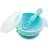 Bumkins Silicone First Feeding Set With Lid & Spoon In Aqua Blue Blue